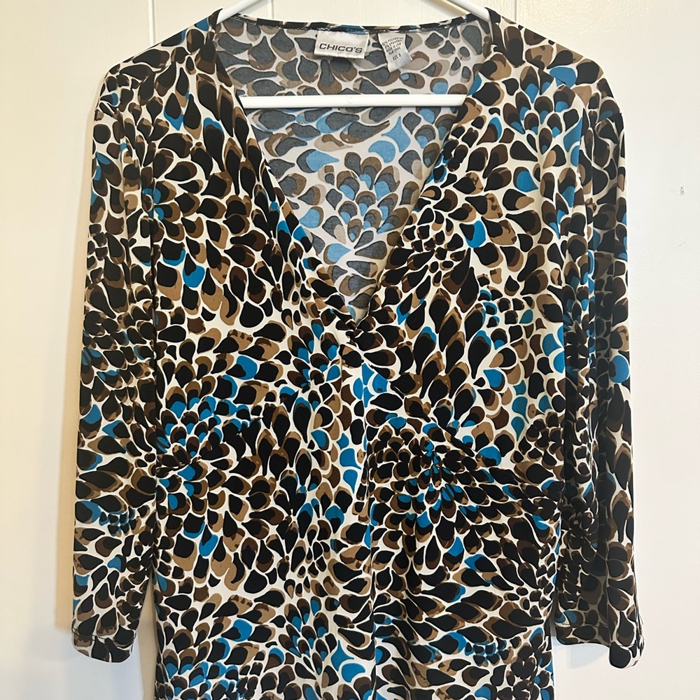Chico's Multicolor Abstract Print Top